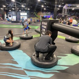 The middle thing spin around and the kids had to dodge it.