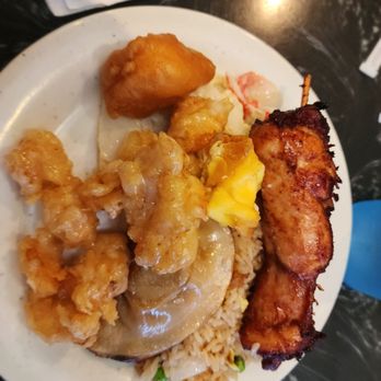 Lin Buffet & Grill - Chicken on a stick, coconut shrimp, a dumpling, cream cheese wonton, fried rice & sweet and sour chicken. - Buffets Near Me - Mechanicsburg, Pennsylvania Lin Buffet & Grill - Chicken on a stick, coconut shrimp, a dumpling, cream cheese wonton, fried rice & sweet and sour chicken. - Buffets Near Me - Mechanicsburg, Pennsylvania