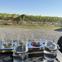 Inniskillin - We tried the four Ice wines, phone left to right, Riesling, Gold Vidal, Sparkling Cabernet Franc and Cabernet Sauvignon