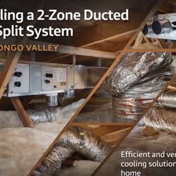 Right Away Air Conditioning - Upgrade your home comfort  A 2-zone ducted mini split system means smarter cooling, better efficiency, and total control in every space.