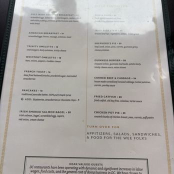 Dubliner Restaurant & Pub - Menu - Irish Near Me - Washington, DC, District of Columbia