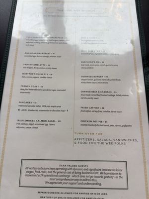 Menu photo 1 Dubliner Restaurant & Pub Washington, DC, DC
