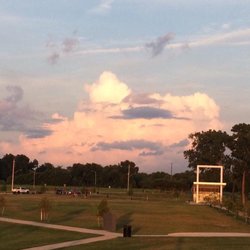 Walker Place Park - View from the pedestrian bridge.  Towards the restroom.