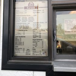 Karens Burritos - The menu