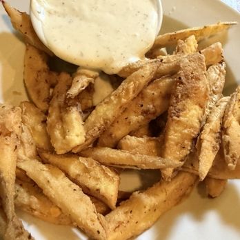 Cahill's Market - Fried squash appetizer with creamy buttermilk dressing - so yummy! - Salad Near Me - Bluffton, South Carolina