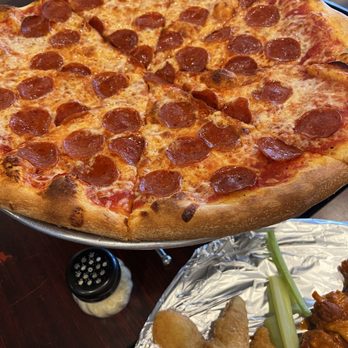 Villa Pizza - Lovely pepperoni pizza, wings, and fingers combo! - Pizza Near Me - Las Vegas, Nevada