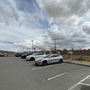 EddieWorld - Tesla chargers in parking lot. - Service Stations Near Me - Yermo, California