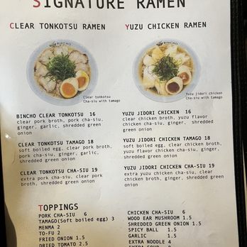Bincho - Menu - Ramen Near Me - Los Angeles, California