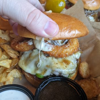 Cin Cin Burger BAR - The Juice Joint Dipper. Perfect. Like a french onion burger complete with au jus - Burgers Near Me - Winston-Salem, North Carolina Cin Cin Burger BAR - The Juice Joint Dipper. Perfect. Like a french onion burger complete with au jus - Burgers Near Me - Winston-Salem, North Carolina