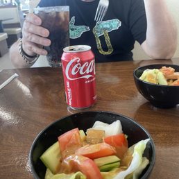 Nice & fresh Salads ( I think it comes with the entree). Nice & fresh Salads ( I think it comes with the entree).