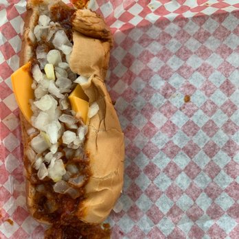 Route 66 Dog Haus - Chili cheese dog with added onions - Hot Dogs Near Me - Flagstaff, Arizona Route 66 Dog Haus - Chili cheese dog with added onions - Hot Dogs Near Me - Flagstaff, Arizona