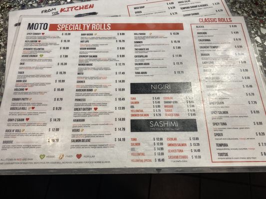 Menu photo 1 Sushi Moto Oklahoma City, OK