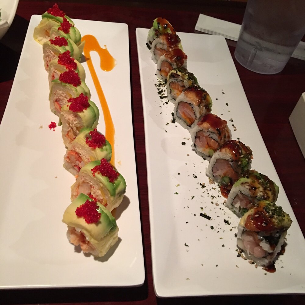 Hikari - Seathorn roll (left) and viagra roll (right) - Sushi Bars Near Me - Houston, Texas Hikari - Seathorn roll (left) and viagra roll (right) - Sushi Bars Near Me - Houston, Texas