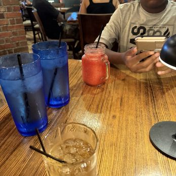 Jumpin Shrimp - My adult beverage and my grandson's strawberry daiquiri-virgin. - Seafood Near Me - Virginia Beach, Virginia