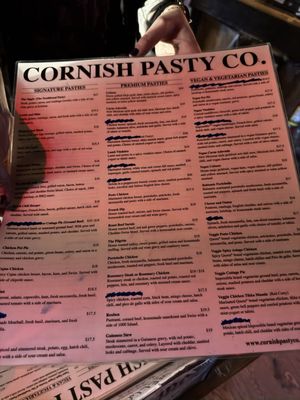 Menu photo 1 Cornish Pasty Co Flagstaff, AZ