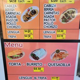 a menu for a mexican restaurant a menu for a mexican restaurant