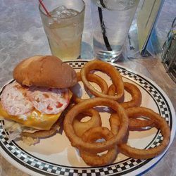 Winners Sports Bar And Grill - California  cheese burger, onion rings,and whiskey sour.