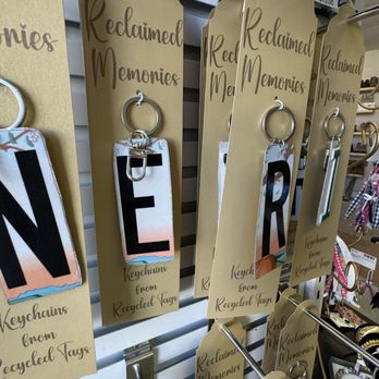 Wanderlust Handmade & Consignment - FEATURED BRAND: Reclaimed Memories car tag keychains - Used, Vintage & Consignment Near Me - Albany, Georgia Wanderlust Handmade & Consignment - FEATURED BRAND: Reclaimed Memories car tag keychains - Used, Vintage & Consignment Near Me - Albany, Georgia