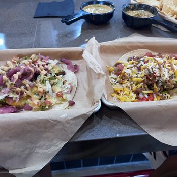 Torchy's Tacos - (L) Sherry's burger & (R) Steak Fajita - Tex-Mex Near Me - Celina, Texas Torchy's Tacos - (L) Sherry's burger & (R) Steak Fajita - Tex-Mex Near Me - Celina, Texas