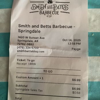 Smith And Betts Barbecue - Barbeque Near Me - Springdale, Arkansas
