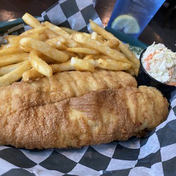 Miller's Waterfront Restaurant - Fried flounder basket - huge piece of fish!! - Seafood Near Me - Nags Head, North Carolina