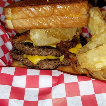 Mad Mack's Burger - Mad Mack's burger with side of onion rings! - Burgers Near Me - San Antonio, Texas Mad Mack's Burger - Mad Mack's burger with side of onion rings! - Burgers Near Me - San Antonio, Texas