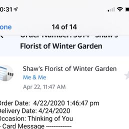 You see the order time and delivery date. She called my husband on 4/24 at 2:30 to tell him they didn't have what he ordered. You see the order time and delivery date. She called my husband on 4/24 at 2:30 to tell him they didn't have what he ordered.