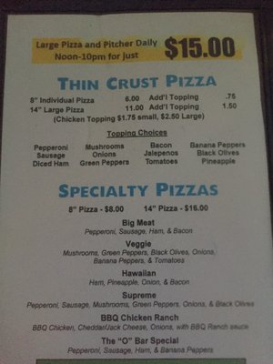 Menu photo 2 The O Bar & Grill Cape Coral, FL Menu photo 2 The O Bar & Grill Cape Coral, FL