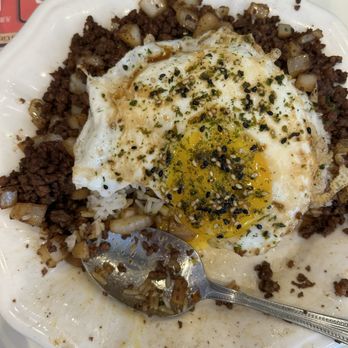 Tam’s Noodle House - One of the best - spicy minced pork rice dish topped with sunny side up egg. - Hong Kong Style Cafe Near Me - Rowland Heights, California Tam’s Noodle House - One of the best - spicy minced pork rice dish topped with sunny side up egg. - Hong Kong Style Cafe Near Me - Rowland Heights, California