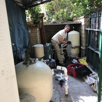 ANC Pool and Spa Solutions - Alex working away. - Pool & Hot Tub Service Near Me - Santa Clarita, California