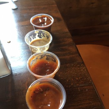 Jimmy Vega's Smokehouse - Sauces. From closest to furthest .... Spicy (not very spicy, but good), rum bbq sauce, white bbq sauce, and original bbq sauce. - Food Trucks Near Me - Georgetown, Texas Jimmy Vega's Smokehouse - Sauces. From closest to furthest .... Spicy (not very spicy, but good), rum bbq sauce, white bbq sauce, and original bbq sauce. - Food Trucks Near Me - Georgetown, Texas