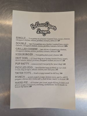 Menu photo 8 Yellow Paper Burger Los Angeles, CA