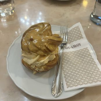 Café Savoy - "Větrník" choux pastry filled with cream and topped with caramel. Yes, please!!! So delicious - Cafes Near Me - Prague, Puerto Rico