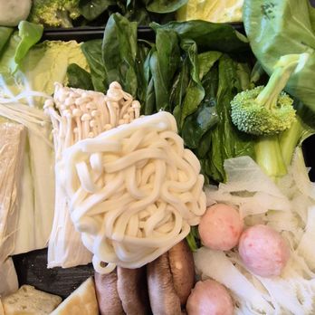 Mumu Hot Pot - All the vegetables from the combo - Hot Pot Near Me - Emeryville, California
