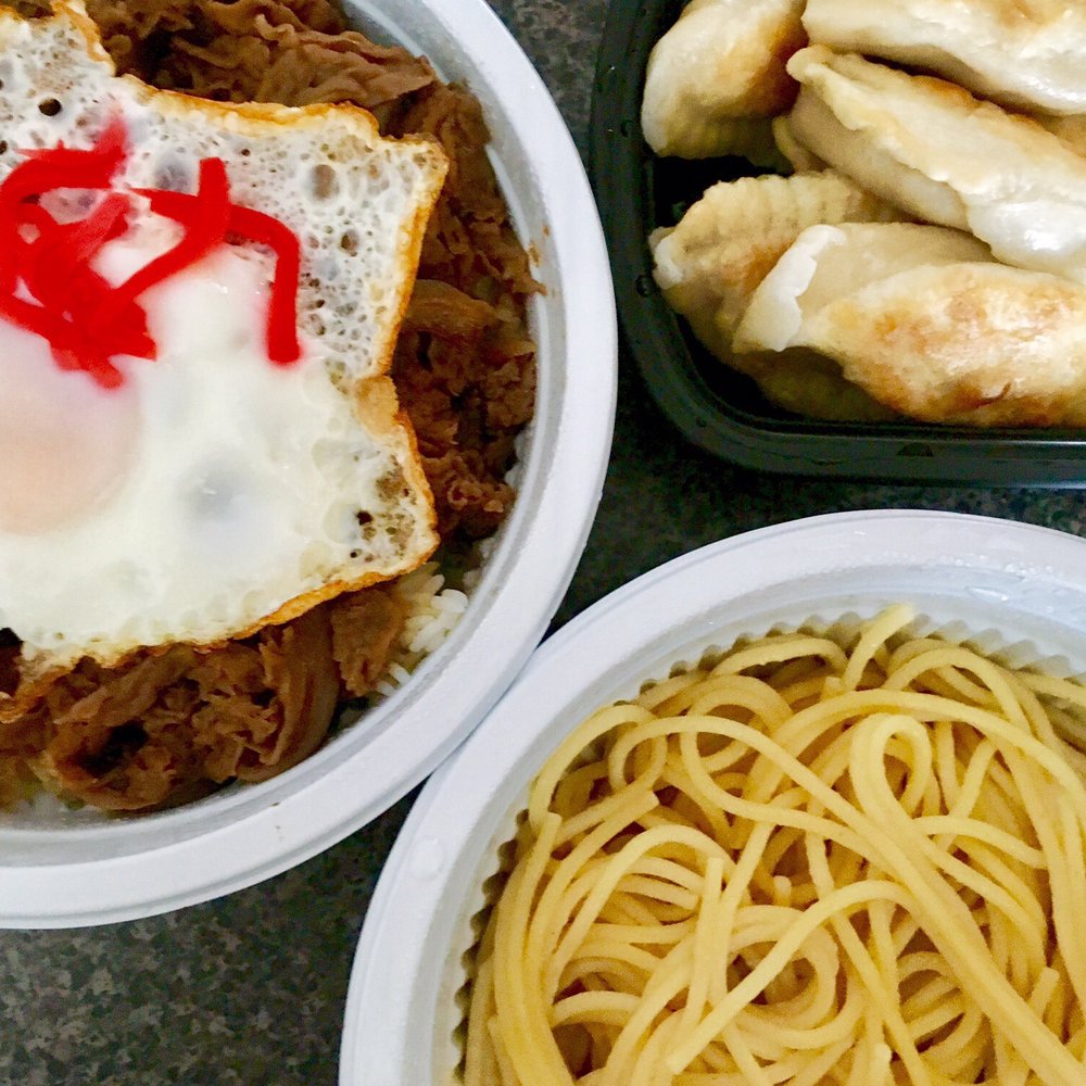 Dumpling Daughter - Takeout: Soy Simmered Beef (left), Pan Seared Pork and Napa Cabbage Dumplings (top right) & Butter Miso Noodles (bottom right) - Bubble Tea Near Me - Weston, Massachusetts Dumpling Daughter - Takeout: Soy Simmered Beef (left), Pan Seared Pork and Napa Cabbage Dumplings (top right) & Butter Miso Noodles (bottom right) - Bubble Tea Near Me - Weston, Massachusetts