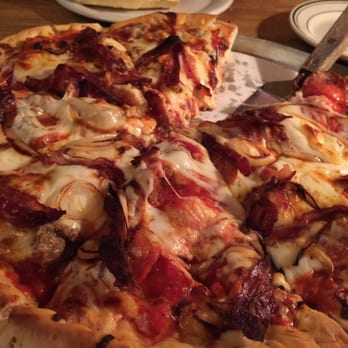 Stone Creek Grill - Bacon, sausage, mushroom, onion, garlic pizza! - Pizza Near Me - Winthrop Harbor, Illinois Stone Creek Grill - Bacon, sausage, mushroom, onion, garlic pizza! - Pizza Near Me - Winthrop Harbor, Illinois