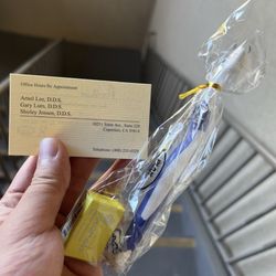 Arnel Lee and Gary Lum, DDS - Post cleaning goodie bag!