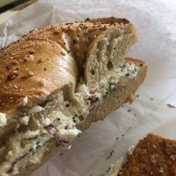 Gramercy Bagels - Fresh everything bagel with Bacon and Scallion Cream Cheese Sandwich - Bagels Near Me - New York, New York Gramercy Bagels - Fresh everything bagel with Bacon and Scallion Cream Cheese Sandwich - Bagels Near Me - New York, New York