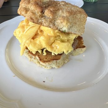 Heather's - Biscuit egg and sausage sandwich. This was huge. - Coffee & Tea Near Me - Minneapolis, Minnesota Heather's - Biscuit egg and sausage sandwich. This was huge. - Coffee & Tea Near Me - Minneapolis, Minnesota