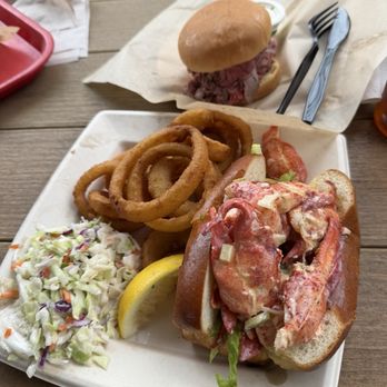Bentley's Roast Beef - Junior Roast Beef at top and Lobster Roll with Onion Rings and Coleslaw Homemade - Sandwiches Near Me - Amherst, New Hampshire Bentley's Roast Beef - Junior Roast Beef at top and Lobster Roll with Onion Rings and Coleslaw Homemade - Sandwiches Near Me - Amherst, New Hampshire