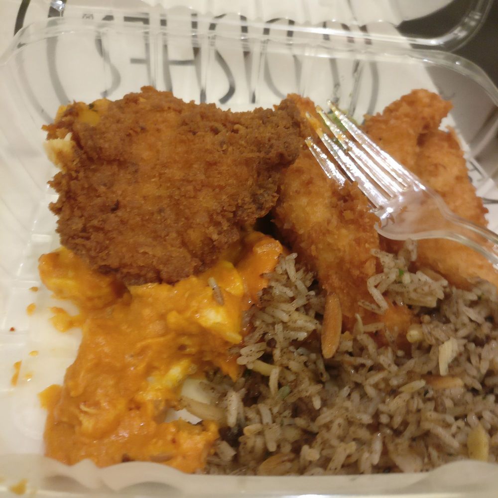 Dishes - Mix of coconut chicken, katsu, almond rice and pasta - Delis Near Me - New York, New York