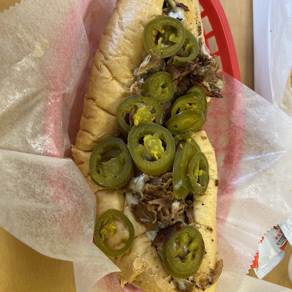Regularly Philly with provolone and added jalapenos Regularly Philly with provolone and added jalapenos