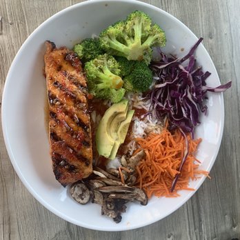 The Exchange Pub + Kitchen - Sweet chili salmon bowl ($16) - Gastropubs Near Me - New Albany, Indiana The Exchange Pub + Kitchen - Sweet chili salmon bowl ($16) - Gastropubs Near Me - New Albany, Indiana