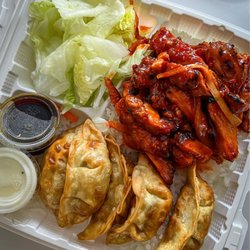 Ichi Roll Wok & Teriyaki - $17 - house special chicken ($2 for spicy), 5pc Gyoza, and egg roll