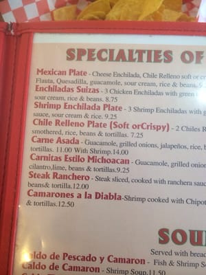 Menu photo 5 Araujos Restaurant Denver, CO