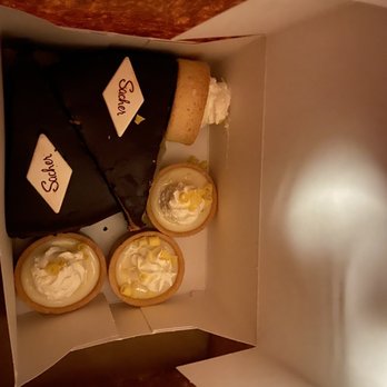 la Madeleine - 2 chocolate Sacher Torte Slice 4 mini Lemon Tart - Bakeries Near Me - San Antonio, Texas