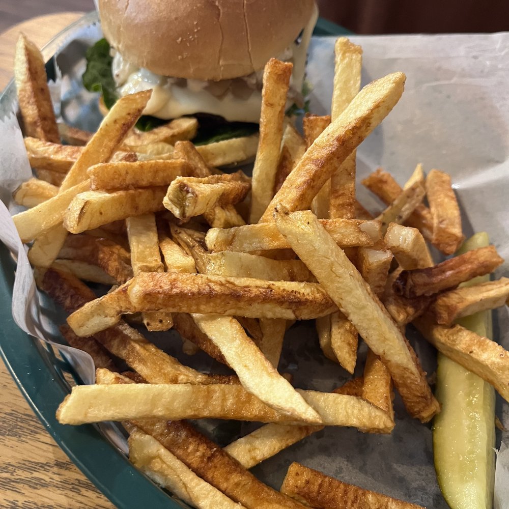 Ted’s Trackside Grill - Cheeseburger with handcut in house fries - Breakfast & Brunch Near Me - Winthrop, Maine Ted’s Trackside Grill - Cheeseburger with handcut in house fries - Breakfast & Brunch Near Me - Winthrop, Maine