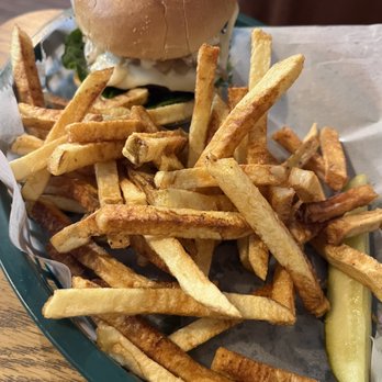 Ted’s Trackside Grill - Cheeseburger with handcut in house fries - Breakfast & Brunch Near Me - Winthrop, Maine