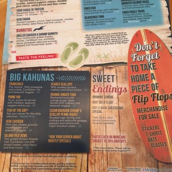 Flip Flops Grill + Chill - The big kahunas and dessert  menu - Caribbean Near Me - Virginia Beach, Virginia