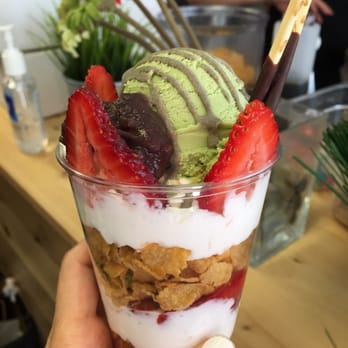 Millie Creperie - Green tea parfait - Creperies Near Me - Toronto, Ontario Millie Creperie - Green tea parfait - Creperies Near Me - Toronto, Ontario